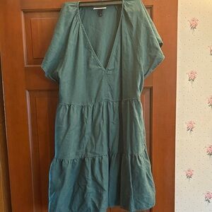 Universal Thread Teal V-Neck Mini Dress